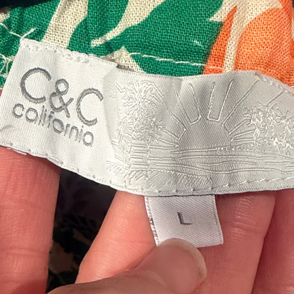 C&C California Green and Orange Floral Blouse - Picture 2 of 9